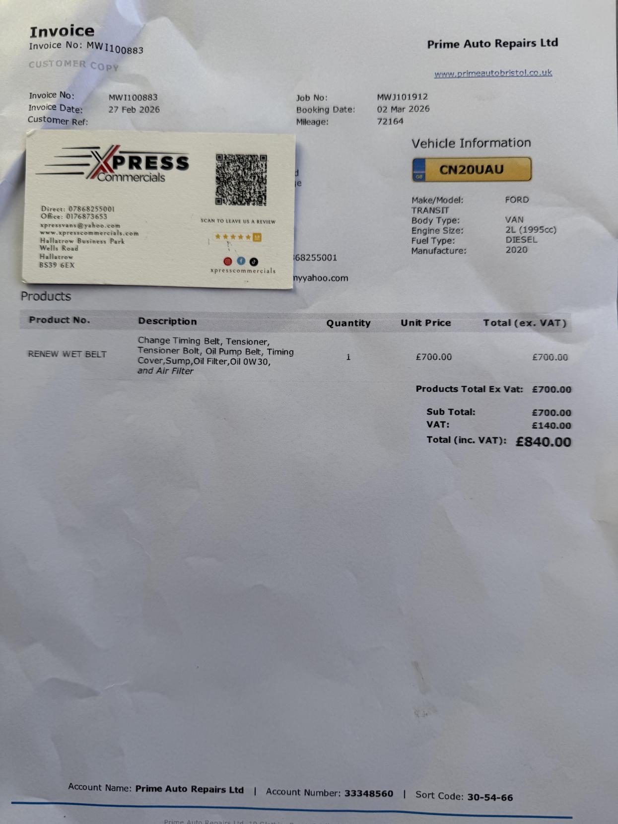 Ford Transit 2.0 350 EcoBlue Leader Panel Van 5dr Diesel Manual RWD L2 H3 Euro 6 (s/s) (130 ps)