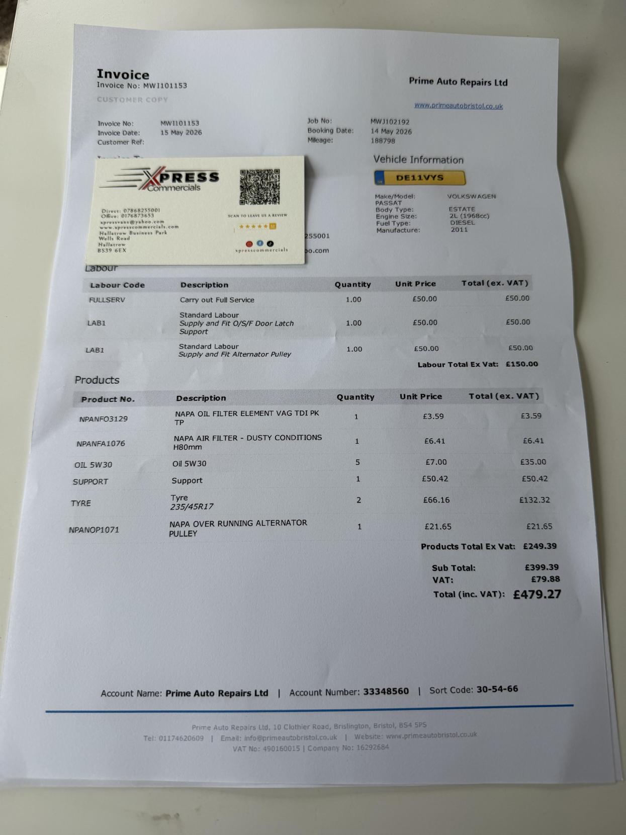 2011 Mercedes-Benz Sprinter 2.1 316 CDi Panel Van 4dr Diesel Manual 4WD L2 (246 g/km, 163 bhp) - Thumbnail 62