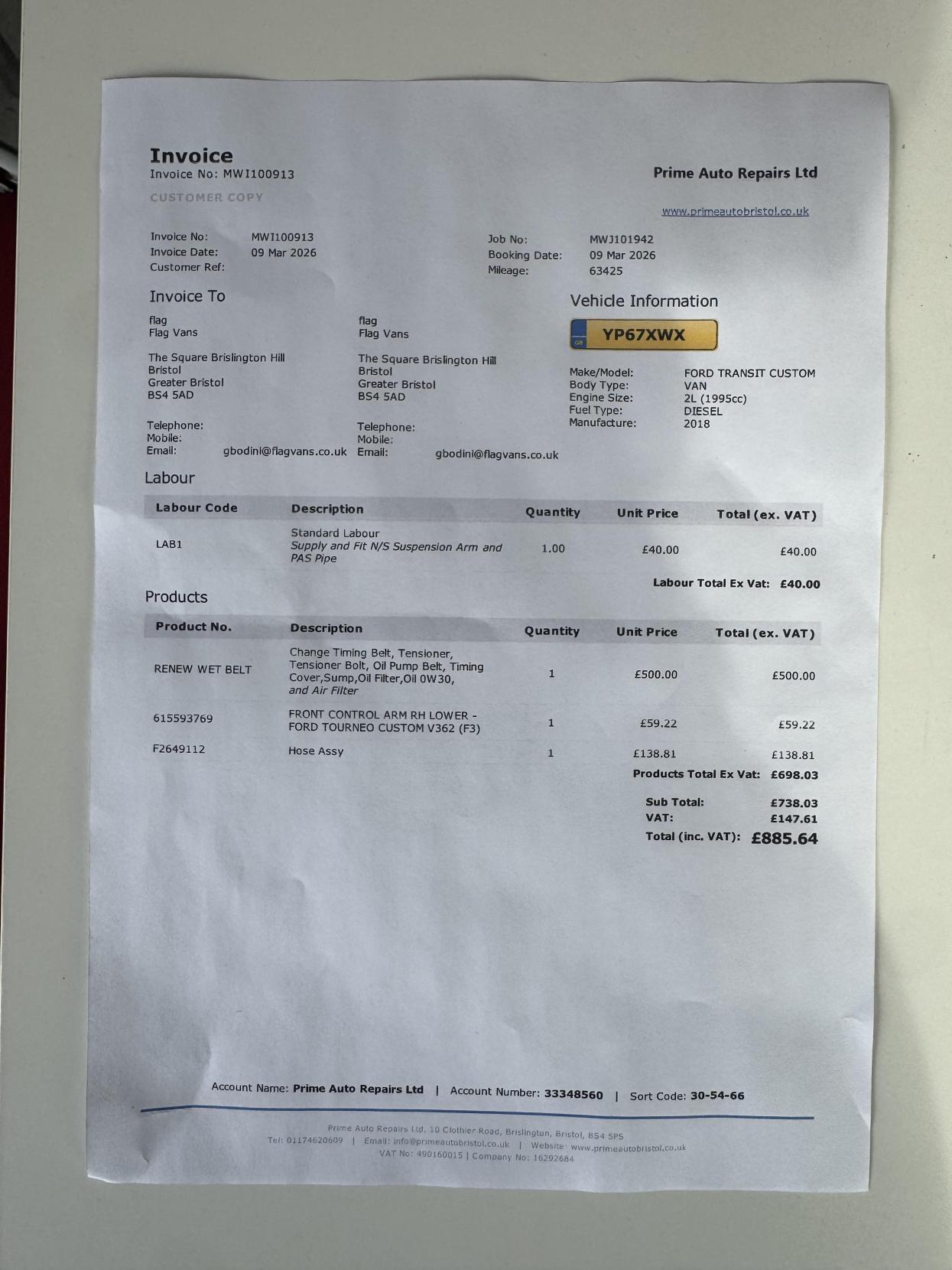 Ford Transit Custom 2.0 TDCi 310 Panel Van 5dr Diesel Manual L2 H1 (167 g/km, 104 bhp)