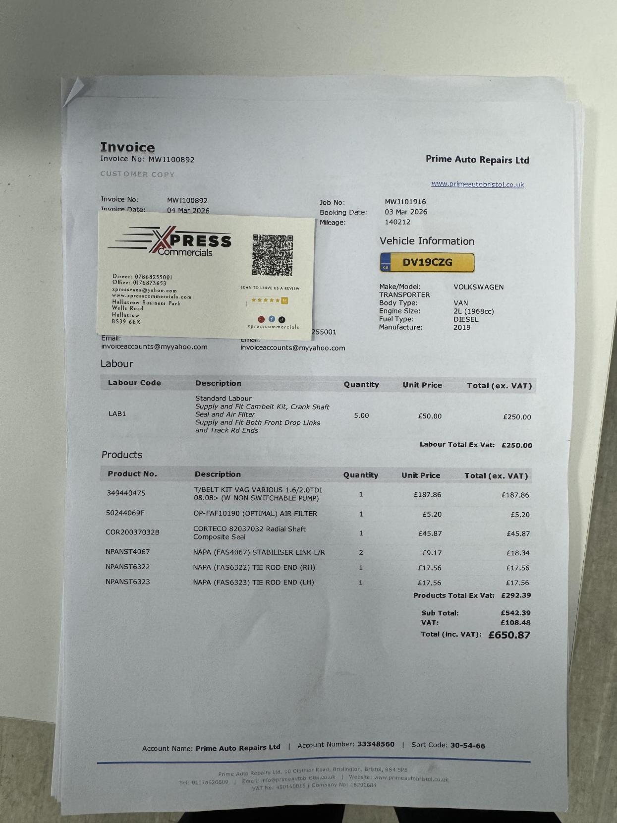 Volkswagen Transporter 2.0 BiTDI T32 BlueMotion Tech Window Van 4dr Diesel DSG 4Motion SWB Euro 6 (s/s) (204 ps)