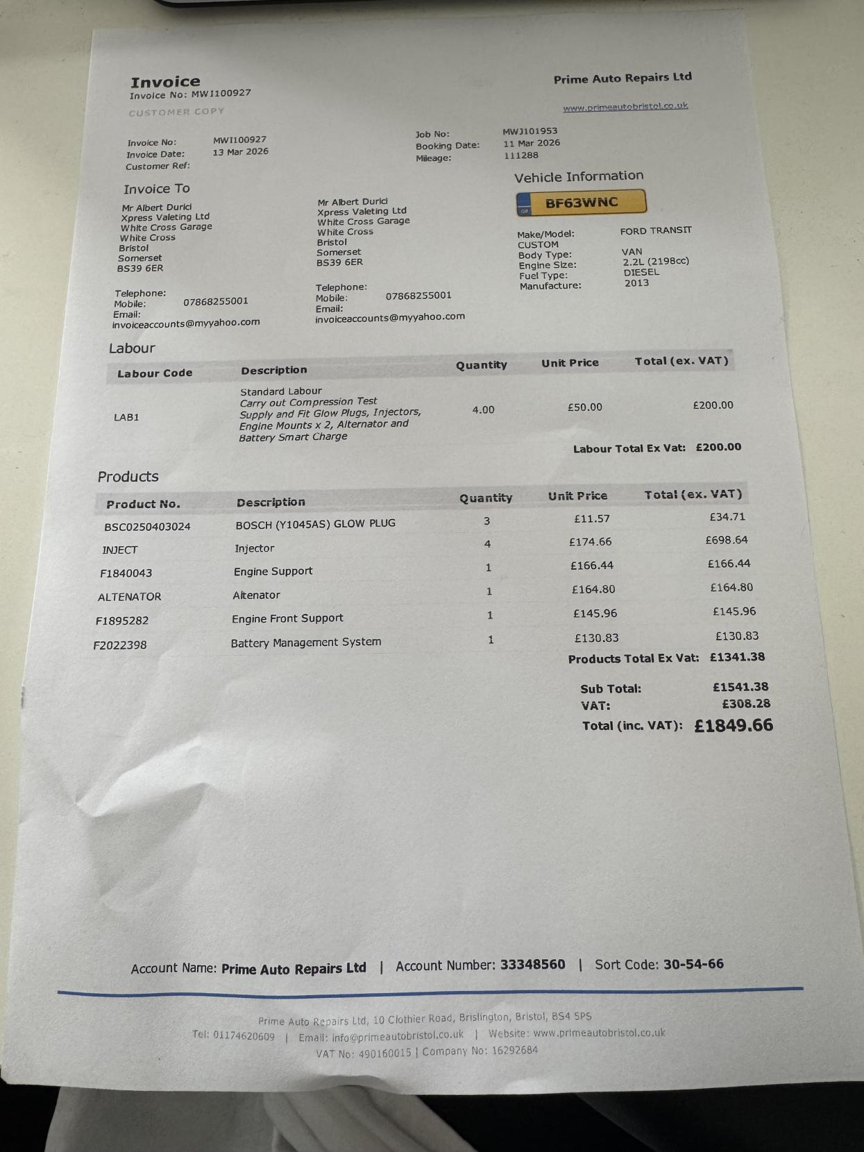 Ford Transit Custom 2.2 TDCi 330 Trend Panel Van 5dr Diesel Manual L2 H1 (197 g/km, 123 bhp)